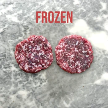 2 Frozen Farmstyle Beef Steak Burgers, Avg 550g