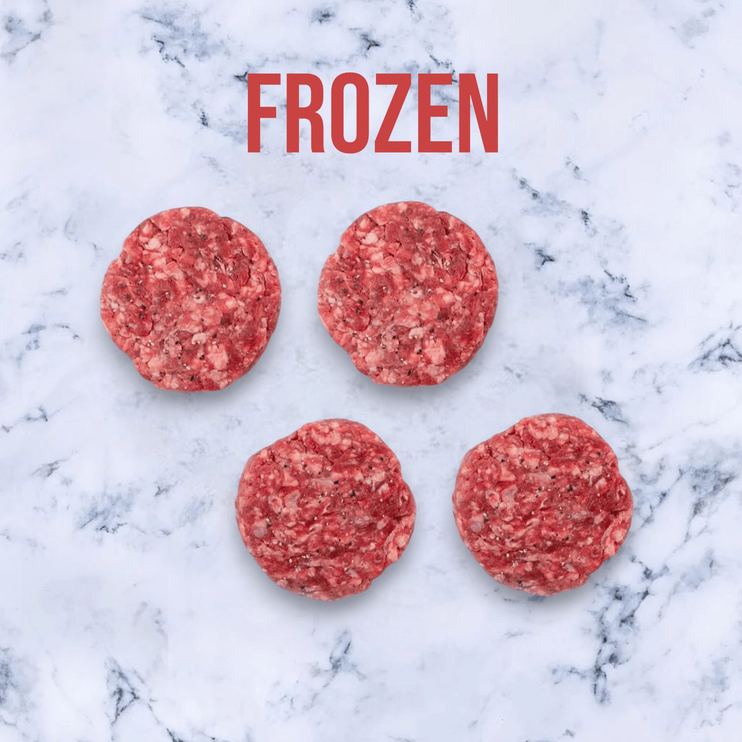 1 pack of 4 Free Range Beef Burgers (No additives, Frozen), Avg 480g